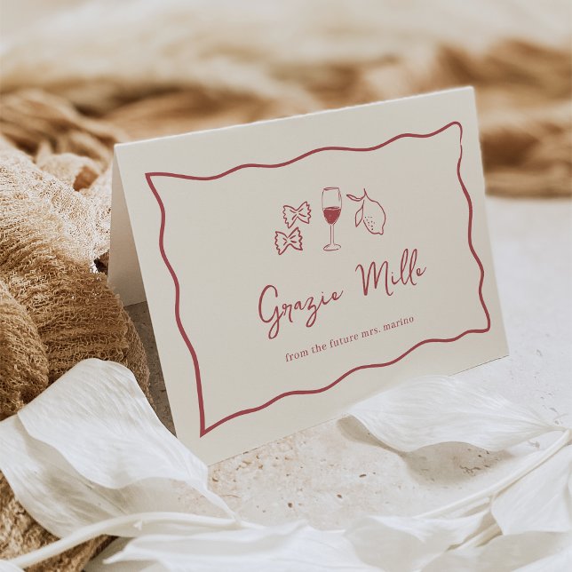 Dolce Vita Handwritten Bridal Shower Thank You Card (Creator Uploaded)