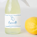 Dolce Vita Handwritten Limoncello Label<br><div class="desc">This beautiful Italian inspired limoncello label design features green handwritten style cursive lettering accented with a wavy scribble ribbon border in Mediterranean blue. A hand drawn illustration of a Sicilian lemon completes the design for a summery Amalfi Coast look. These elegant Mediterranean bridal shower lemoncello favour labels feature two lines...</div>