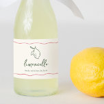 Dolce Vita Handwritten Limoncello Tags Sparkling Wine Label<br><div class="desc">This beautiful Italian inspired limoncello label design features green handwritten style cursive lettering accented with a wavy scribble ribbon border in pink. A hand drawn illustration of a Sicilian lemon completes the design for a summery Amalfi Coast look. These elegant Mediterranean bridal shower lemoncello favour labels feature two lines of...</div>