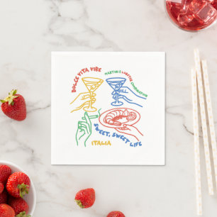 Dolce Vita Vibe – Martini & Sweet Italian Life Napkin