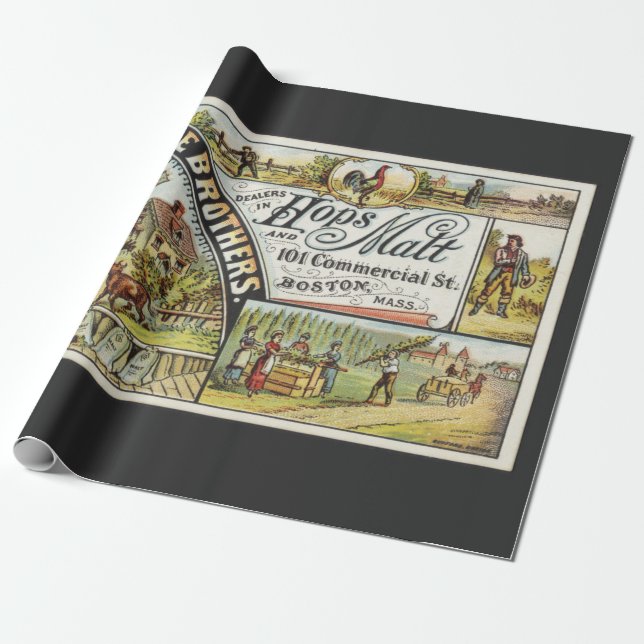 Dole Brothers Ad Hops and Malt Ephemeral Wrapping Paper (Unrolled)