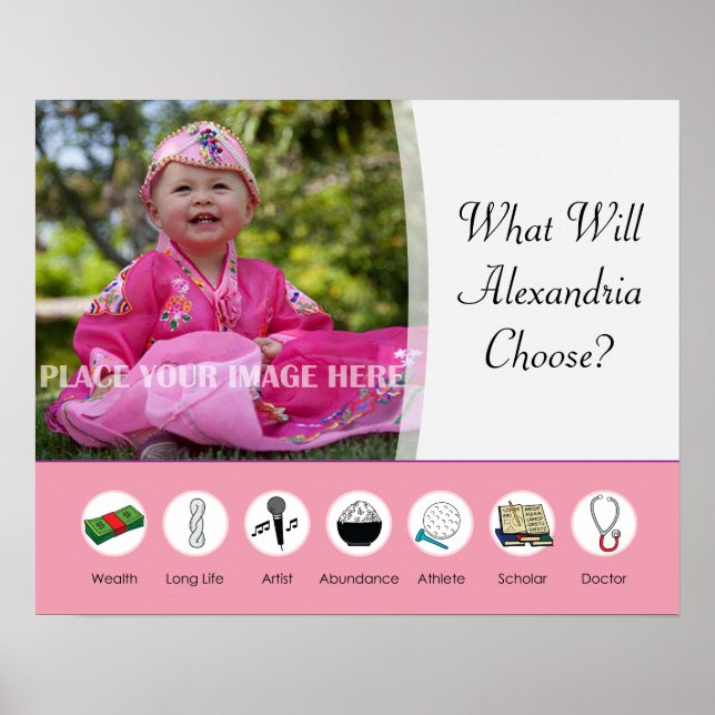 Doljabi Doljanchi Dol Korean 1st First birthday Poster (Front)