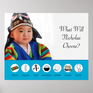 Doljabi Doljanchi Dol Korean 1st First birthday Poster