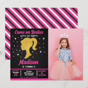Doll Besties Fashion Party Photo Birthday Invitation