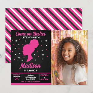 Doll Besties Fashion Party Photo Birthday  Invitation