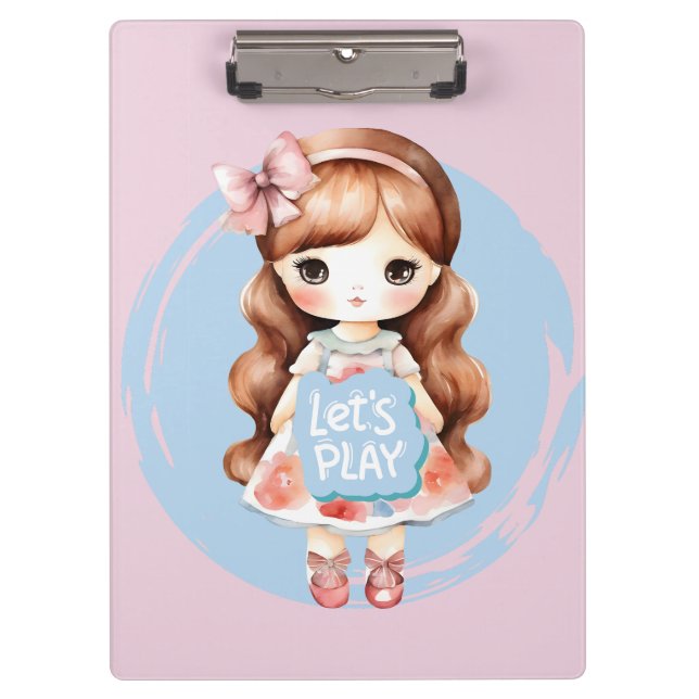 Doll Design – "Let’s Play" Theme Clipboard (Front)