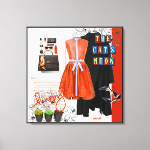 Doll Fashion Dresses Skirts Shoes Purses Jewelry Canvas Print
