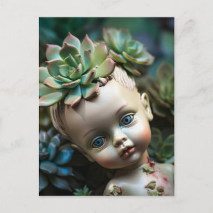 Doll Head in the Succulent Garden Postcard