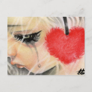 Doll heart headphone Postcard