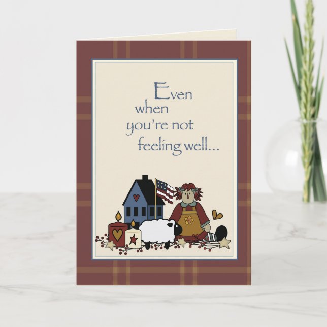 Doll House Sheep Not Well Card (Front)