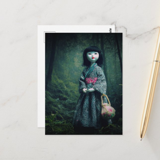 Doll in the Mossy Forest Postcard (Front/Back In Situ)