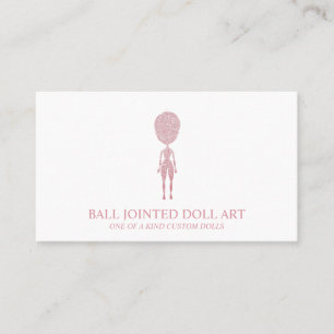 Doll maker artist rose gold business card