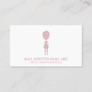 Doll maker artist rose gold business card