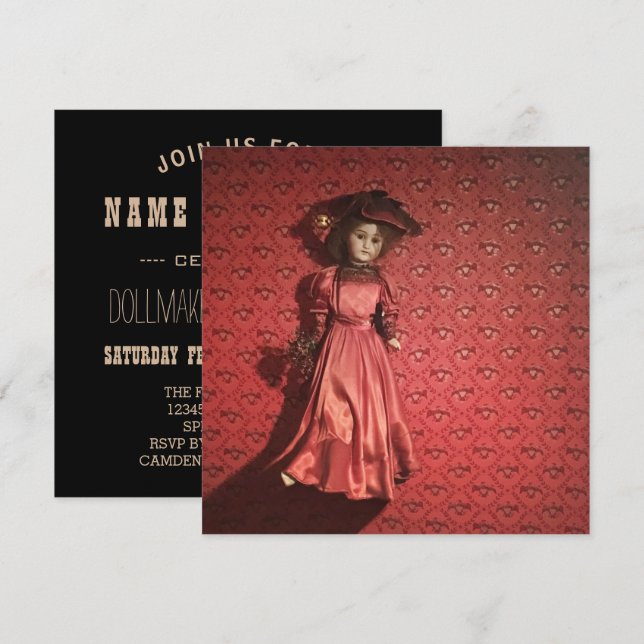 doll on a wall invitation (Front/Back)