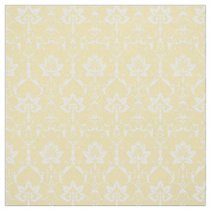 Doll-Scale Renaissance Damask, Pale Yellow Fabric
