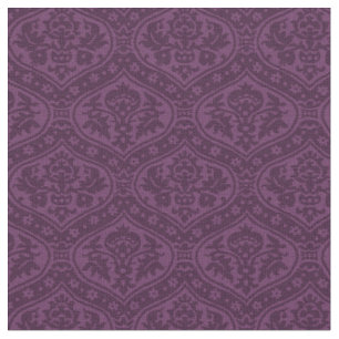 Doll-Scale Renaissance Damask, Purple Fabric