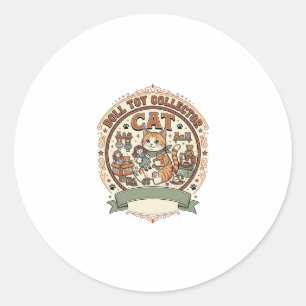 Doll Toy Collector Cat Doll Toy Collector Cat Vint Classic Round Sticker