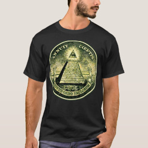 Dollar allseeing eye symbol masonic pyramid triang T-Shirt
