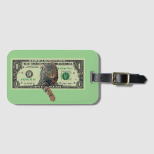 Dollar Cat Luggage Tag