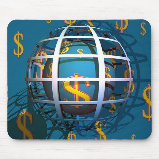 Dollar Globe Mouse Mat (Front)