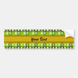 Dollar money sign pattern bumper sticker