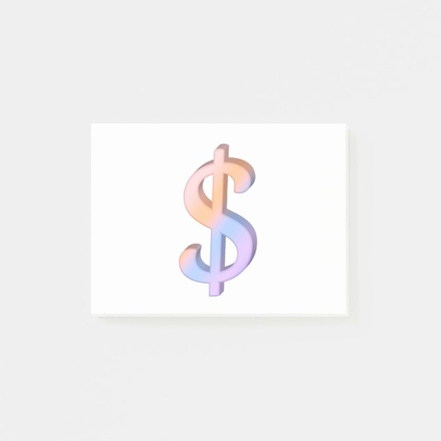 Dollar sign 1 post-it notes (Front)