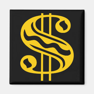 Dollar Sign - Amber Magnet