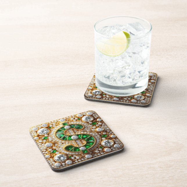 Dollar Sign Beverage Coaster (Right Side)