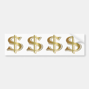 Dollar Sign Bumper Sticker