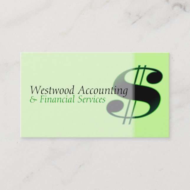 Dollar Sign Business Card (Front)