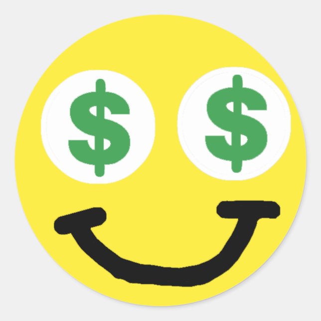 Dollar Sign Eyes Sticker (Front)