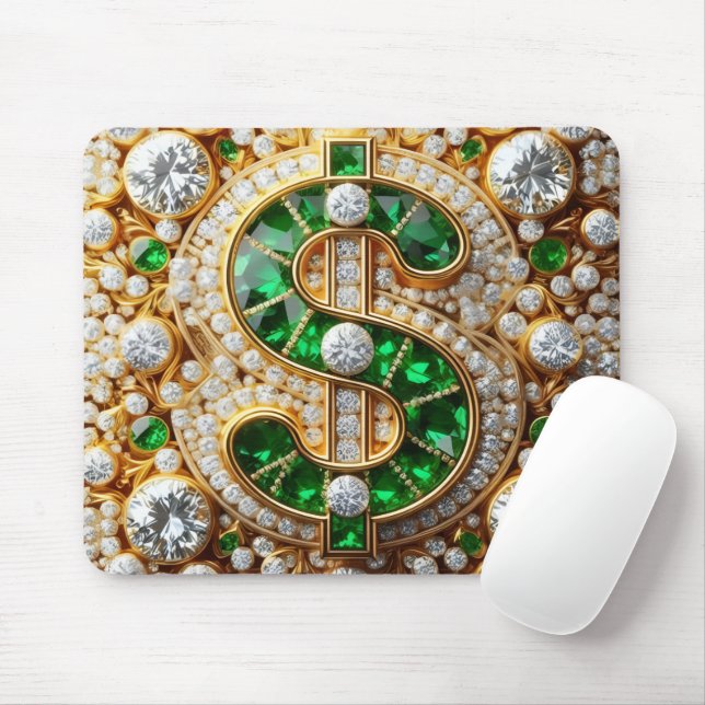 Dollar Sign Mouse Mat (With Mouse)