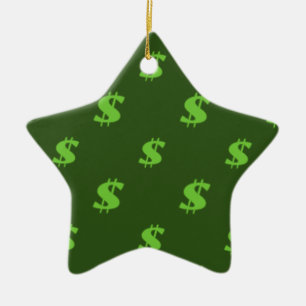 Dollar sign pattern ceramic tree decoration