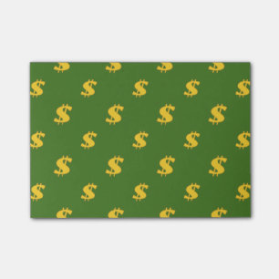 Dollar sign pattern post-it notes