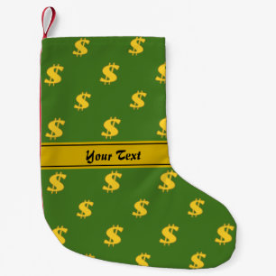 Dollar sign pattern small christmas stocking