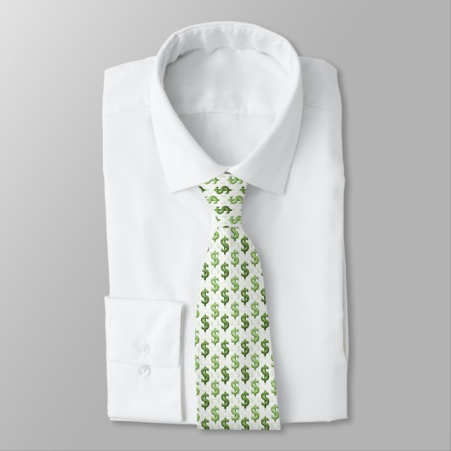 Dollar Sign Pattern Tie (Tied)