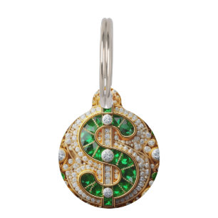 Dollar Sign  Pet Tag