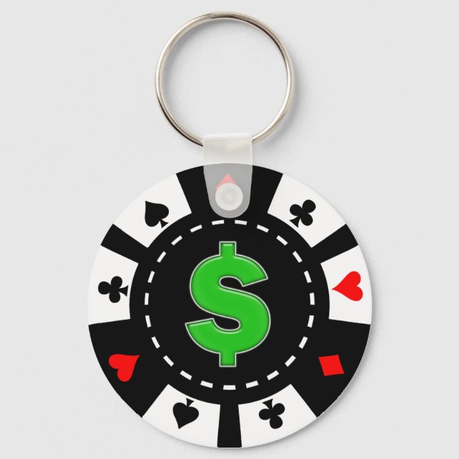 DOLLAR SIGN POKER CHIP KEY RING (Front)