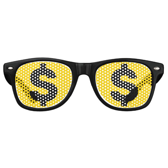 Dollar Sign Retro Sunglasses (Front)