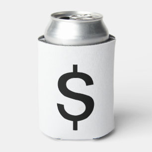 Dollar Sign Simple Modern Alphabet Can Cooler