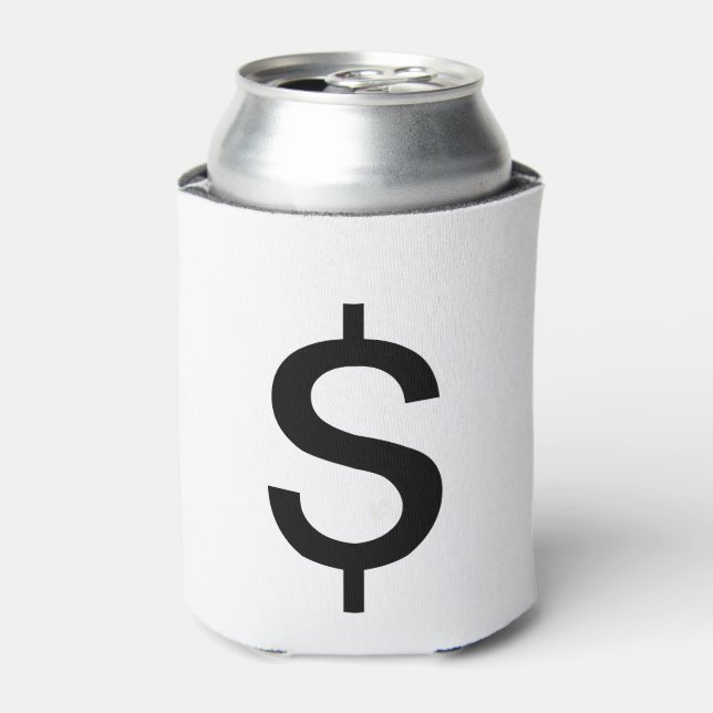 Dollar Sign | Simple Modern Alphabet Can Cooler (Can Front)