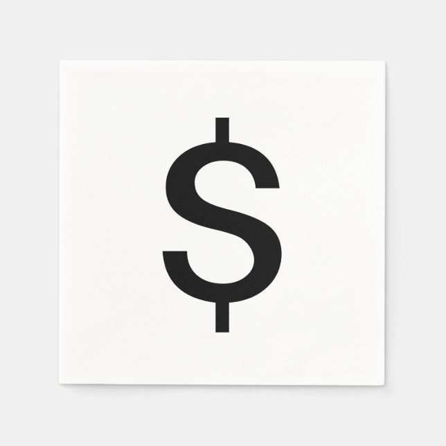 Dollar Sign | Simple Modern Alphabet Napkin (Front)