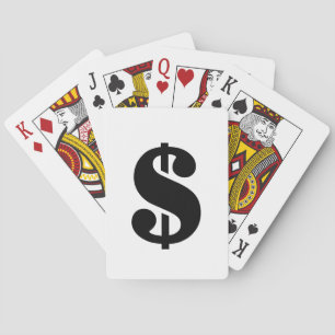 Dollar Sign Simple Stencil Alphabet Playing Cards