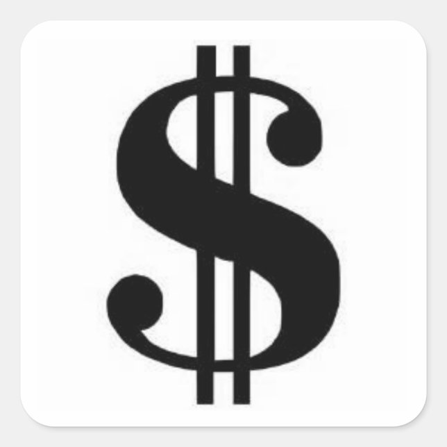 Dollar sign square sticker (Front)