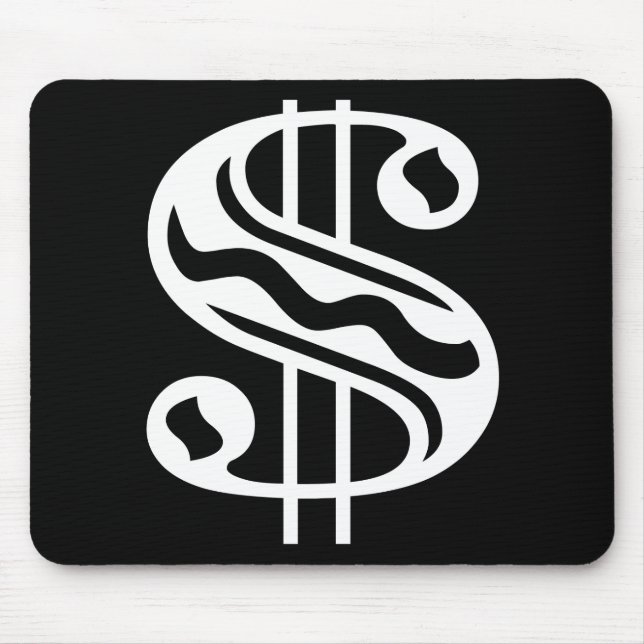 Dollar Sign - White Mouse Mat (Front)