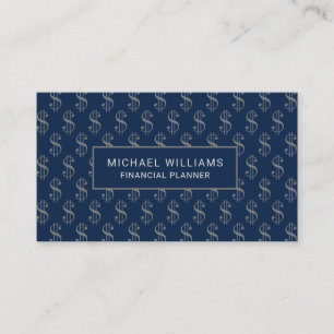 Dollar Signs Pattern Financial Professional Business Card