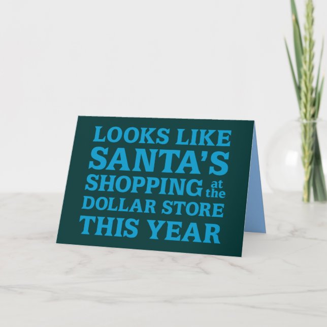 Dollar Store Santa Holiday Card (Front)