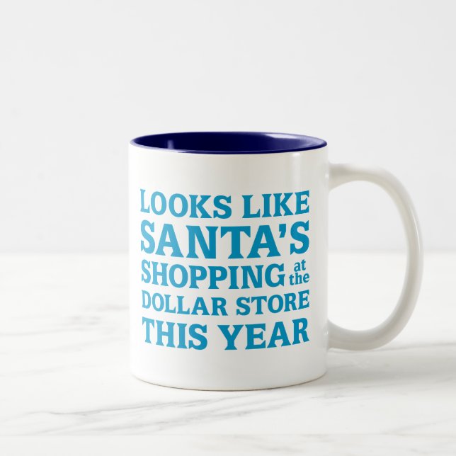 Dollar Store Santa Two-Tone Coffee Mug (Right)