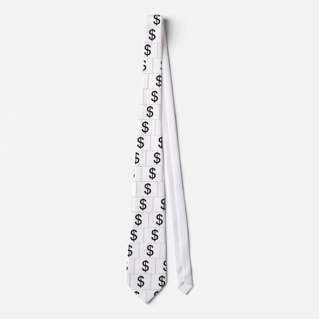 Dollar Symbol (white) Tie (Front)