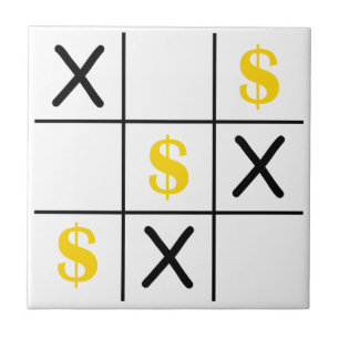 Dollar Tic Tac Toe Tile